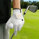 Personalized Golf Elements Monogram Design Gloves with Name Golfer Accessories Club Competition Souvenir Birthday Gift for Golf Lovers Golfers