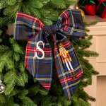 Cascanueces de Navidad Personalizado Faja Corona con Bordado Inicial Decoración para el Hogar Regalo de Navidad para Amigos de la Familia