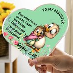 Personalised Watercolor Mom and Baby Animals Heart-Shaped Acrylic Plaque with Name and Text Desk Decor Christmas Birthday Gift for Newborn Mom