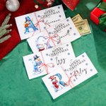 Personalized Merry Christmas Snowman Initial Money Holder Card Wallet with Name and Envelope Christmas Gift for Family Kids