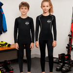 Personalised Skiing Ice Hockey Sports Theme Moisture-Wicking Thermal Functional Underwear Suit with Name Birthday Daily Wear Gift for Boys Girls