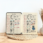 Personalized Vintage Library Card Reading Cartoon Character Kindle Page Turner Case with Name Christmas Birthday Gift for Book Lover Bookworm