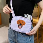 Personalised Embroidered 1-2 Cat Dog Pet Face Photos Waterproof Waist Bag with Adjustable Strap Outdoor Essential Birthday Gift for Pet Lovers