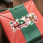 Gepersonaliseerde Kerstman Rendier Sneeuwpop Ontwerp Set van 2 Waterdichte Kerststickers Etiketten met Naam Kerst Decor Feestartikelen voor Familie Kids