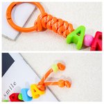 Personalized Multicolour Letter Bead Handmade Braided Bag Charm with Name Birthday Christmas Gift for Kids