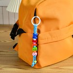 Personalized Multicolour Letter Bead Handmade Braided Bag Charm with Name Birthday Christmas Gift for Kids