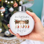 Personalized Our First Christmas 1-6 Stockings Christmas Ball Ornament with Name and Year Home Decor Christmas Gift for Family Friends