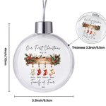 Personalized Our First Christmas 1-6 Stockings Christmas Ball Ornament with Name and Year Home Decor Christmas Gift for Family Friends