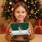 Personalised Cute 1-6 Cartoon Animals Snowflake Food-Grade Metal Biscuit Tin Storage Box with Name Christmas Gift for Family Kids