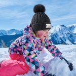 Personalized Christmas-Themed Doodle Letter Design Pom Pom Knit Beanie Hat with Name  Winter Accessory Christmas Gift for Boys Girls