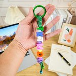 Personalized Multicolour Letter Bead Handmade Braided Bag Charm with Name Birthday Christmas Gift for Kids