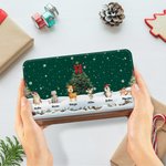 Personalised Cute 1-6 Cartoon Animals Snowflake Food-Grade Metal Biscuit Tin Storage Box with Name Christmas Gift for Family Kids