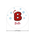 Flocon de Neige Personnalisé Bonnet de Père Noël Initial Etiquettes imperméables avec nom Décor de Noël Fête Favors pour les enfants