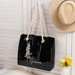 Personalized 2 Styles Birth Flower Holographic Clear Tote Bag with Name Beach Daily Accessories Bachelorette Party Christmas Gift for Brides Women