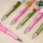 Personalized Glitter Beaded Ballpoint Sorority Pens with Name and Year Set of 2 Big Little Gifts for Sorority Members