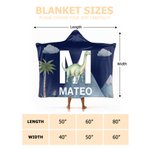 Personalisierte Dinosaurier mehrere Farben weichen Wurf Kapuzendecke mit Namen und Initialen Weihnachten Geburtstag Geschenk für Familie Freund Kind