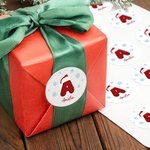 Flocon de Neige Personnalisé Bonnet de Père Noël Initial Etiquettes imperméables avec nom Décor de Noël Fête Favors pour les enfants