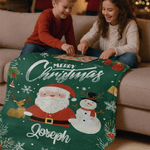 Personalizada Feliz Navidad Suave manta con nombre Decoración del hogar Regalo de Navidad para los niños Amigos