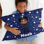 Personalized Cute Cartoon Dream Girl Throw Pillow Cover with Name Home Decor Christmas Birthday Gift for Boys Girls
