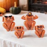 Personalized Cute Resin Turkey Wishbone Napkin Ring with Name and Text Table Decor Thanksgiving Day Gift for Family