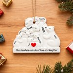 Personalisierte niedliche Umarmung Bär Acryl Ornament mit Liebhaber Herz und 2-9 Namen Home Tree Decor Weihnachtsgeschenk für Familie Freunde