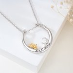 Personalizzato Squisito Luna Sole Anello Collana con testo Matrimonio Festa della Mamma Infermiera Apprezzamento Regalo per Donna Moglie Infermiere Medico