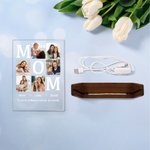 Veilleuse LED Acrylique Personnalisée avec 6 Photos Titre Texte et Nom Cadeau Anniversaire pour Maman Papa Grands-Parents
