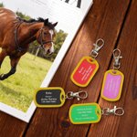 Personalized Multicolor Name ID Horse Emergency Tag with Text Horse Harness Decor Birthday Gift for Horse Owners