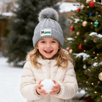 Personlig flerfärgad snögubbe ren jultomten söt Pom-Pom mjuk stickad mössa med namn vintertillbehör födelsedagspresent för pojkar flickor