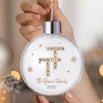 Henkilökohtainen lumihiutale ristisanatehtävä Art akryyli joulu pallo koriste teksti ja vuosi koti puu sisustus joululahja perheelle ystäville