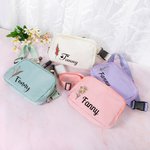 Personalisierte Vintage Geburt Blume Name wasserdicht Crossbody Fanny Pack Taille Tasche mit verstellbarem Gurt Geburtstag Geschenk für Frauen