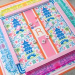 Gepersonaliseerde Chinoiserie Pagoda Bloemen Ontwerp Antislip Mahjong Mat met Letters en Opbergtas Mahjong Accessoire Verjaardagscadeau voor Mahjong Liefhebbers