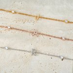 Bracelet Minimaliste Personnalisé Zircon Initial Anniversaire Noël Cadeau de Mariage pour Amies Amis Demoiselles d'Honneur