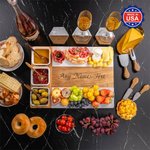 Personalized Engraved Name Acacia Marble 11 pcs Cutting Board Coaster Set with Ceramic Bowl Made in USA Housewarming Gift for Family Friend