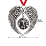 Personalized Retro Heart Wings Photo Ornament Home Decor Christmas Sympathy Remembrance Gift for Family Friends Pet Owners