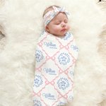 Couverture de Nid d'ange Rose Personnalisée avec Texte Douceur de Douche de Bébé Fille Cadeau de Photographie pour Bébé Nouveau-né