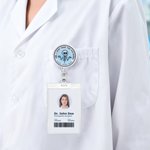 Personalized Acrylic Retractable Skeleton Badge Reel with Text Birthday Christmas Gift for Nurses Doctors