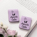 Personalised Praying Hands PU Leather Magnetic Bookmark Clip with Title and Name Reading Supplies Day of Prayer Gift for Christians Bookworms