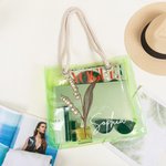 Personalized 2 Styles Birth Flower Holographic Clear Tote Bag with Name Beach Daily Accessories Bachelorette Party Christmas Gift for Brides Women