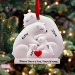 Personalisierte niedliche Umarmung Bär Acryl Ornament mit Liebhaber Herz und 2-9 Namen Home Tree Decor Weihnachtsgeschenk für Familie Freunde