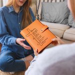 Personalized Bible Verse Cross PU Leather Notebook with Name Pen Slot and Card Pockets Baptism Wedding Gift for Christians Bridesmaids