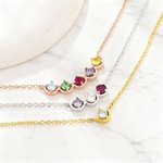 Personalizzato 1-6 famiglia Birthstones Collana gioielli Dainty Compleanno Anniversario Matrimonio Regalo per la madre Famiglia
