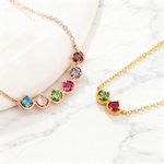 Personalizzato 1-6 famiglia Birthstones Collana gioielli Dainty Compleanno Anniversario Matrimonio Regalo per la madre Famiglia