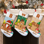 Personalisierte Multicolor Weihnachtsbaum Lebkuchenmann Weihnachtsstrumpf mit Initial Weihnachten Home Decor Geburtstagsgeschenk für Freund Familie