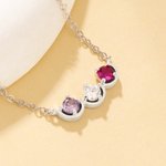 Personalizzato 1-6 famiglia Birthstones Collana gioielli Dainty Compleanno Anniversario Matrimonio Regalo per la madre Famiglia