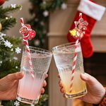 Personlig jultomte älg foto halm topper tillbehör för Stanley Tumbler Cup Party Favor Julklapp för familj vän