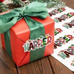 Chapeau de Père Noël personnalisé Lettre de Noël Lot de 2 autocollants imperméables avec nom Décoration de Noël Favoris de fête pour les enfants Famille Amis