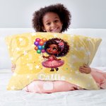 Personalized Cute Cartoon Dream Girl Throw Pillow Cover with Name Home Decor Christmas Birthday Gift for Boys Girls