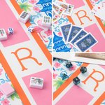 Gepersonaliseerde Chinoiserie Pagoda Bloemen Ontwerp Antislip Mahjong Mat met Letters en Opbergtas Mahjong Accessoire Verjaardagscadeau voor Mahjong Liefhebbers