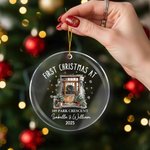 Personalised Christmas House Door Acrylic Ornament with Names and Address Home Decor Christmas Gift for Family Friends New Home Movers